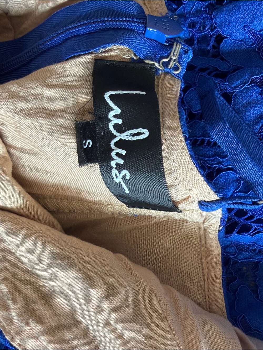 Lulu's Royal Blue Lace Midi Dress with Spaghetti Straps - Picture 8 of 8